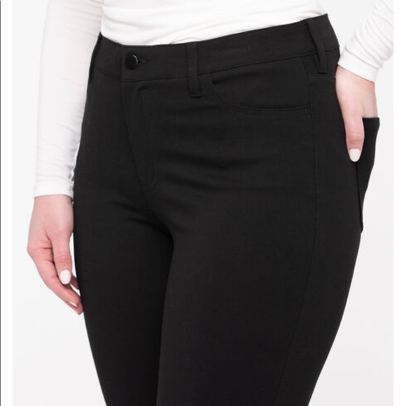 BLACK PONTE BUTTON FRONT SKINNY LEG - Picture 6 of 10